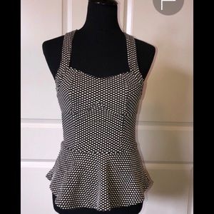 Sans Souci polka dotted peplum/ Size M